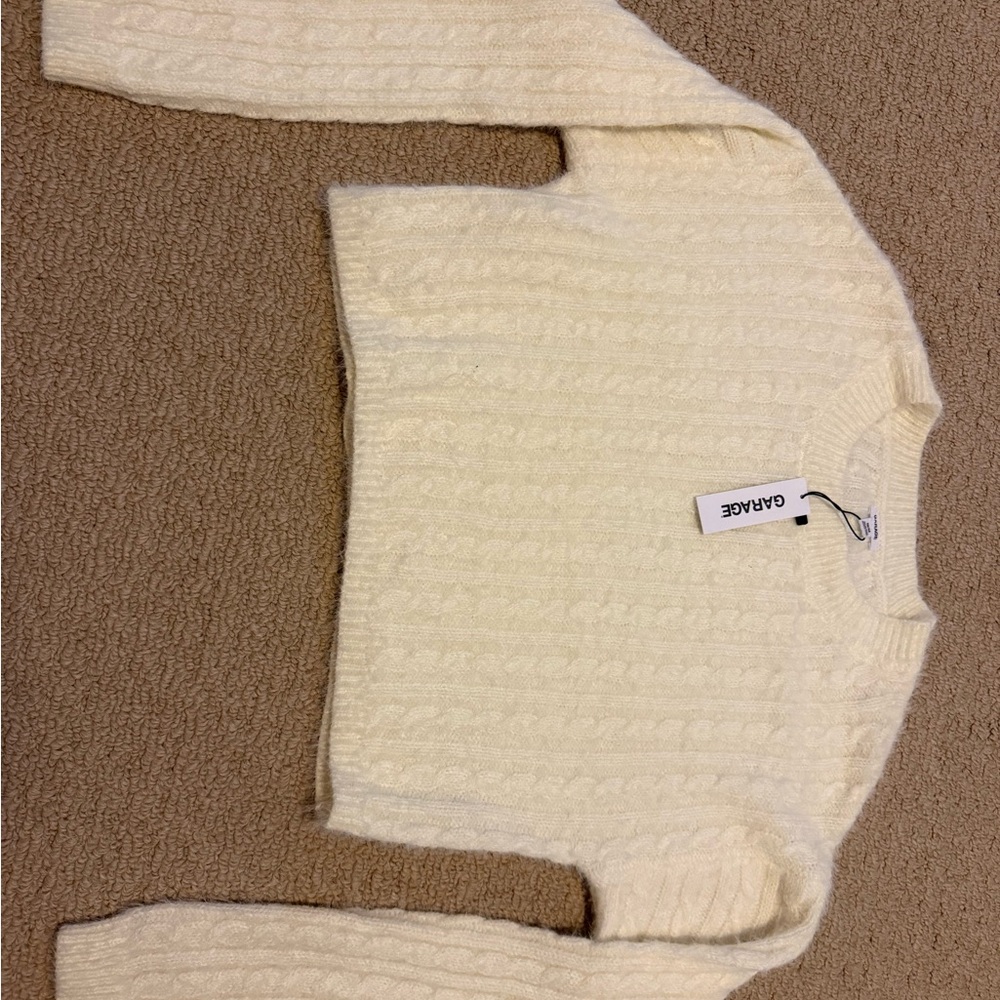 Garage Ivory Textured Knit Sweater